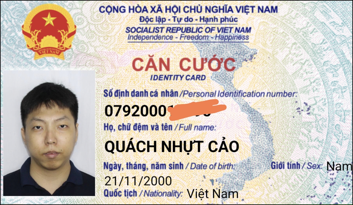 Rơi ví/giấy tờ tuỳ thân QUÁCH NHỰT CẢO 2000 rơi ở TP.HCM
