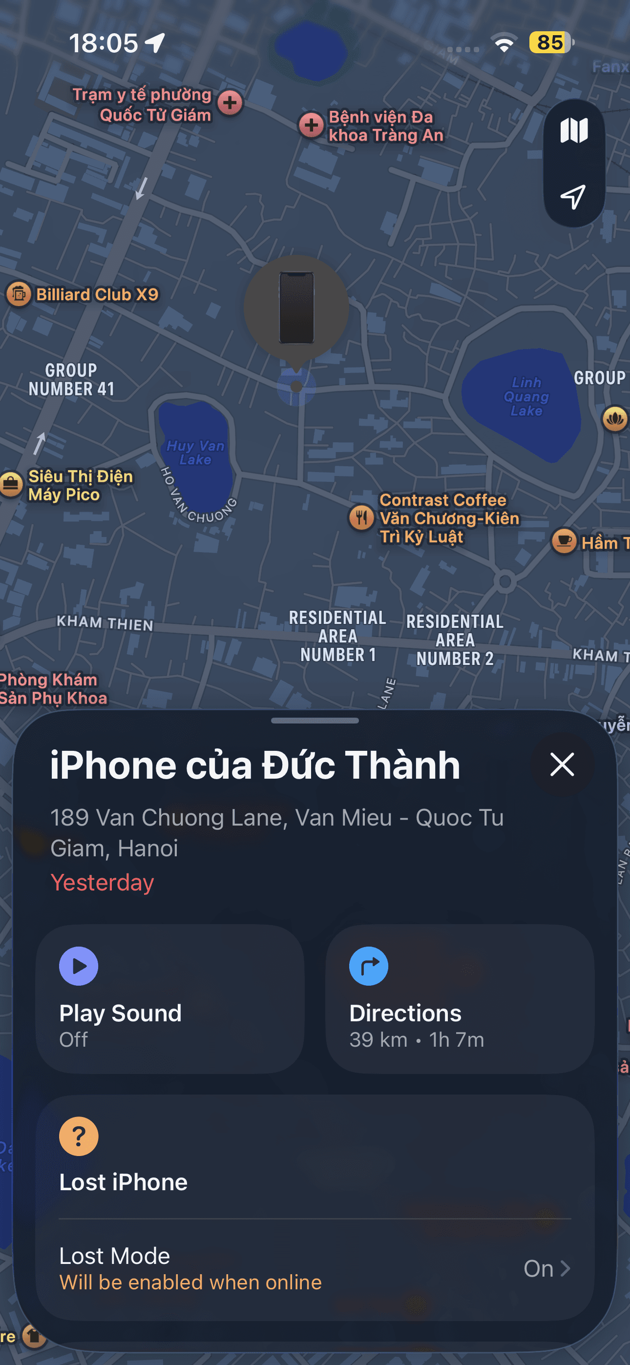 Rơi Iphone + giấy tờ tuỳ thân Nguyễn Đức Thành rơi ở Hà Nội, công viên Thống Nhất