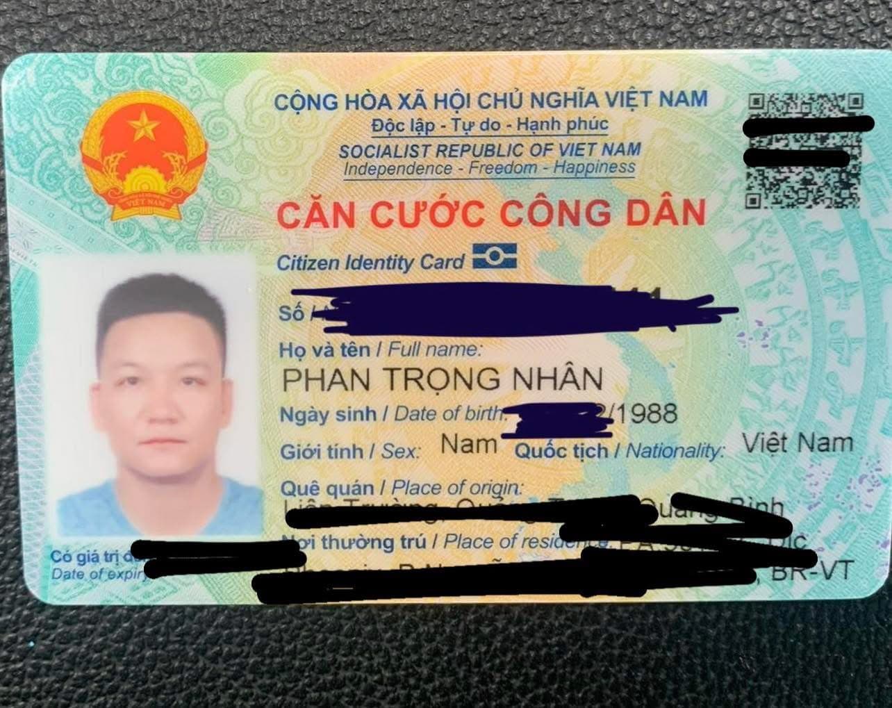 Rơi ví bên trong có giấy tờ tuỳ thân mang tên Phan Trọng Nhân, SN 1988, rơi ở Hải Phòng