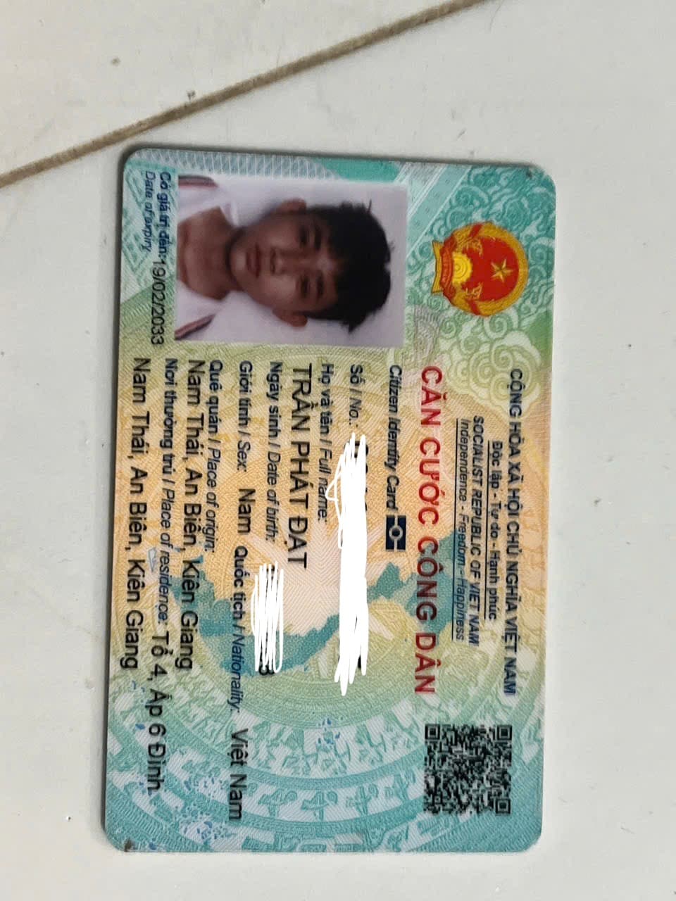 rơi ví trong ví cccd tên Trần Phát Đạt rơi ở tô châu