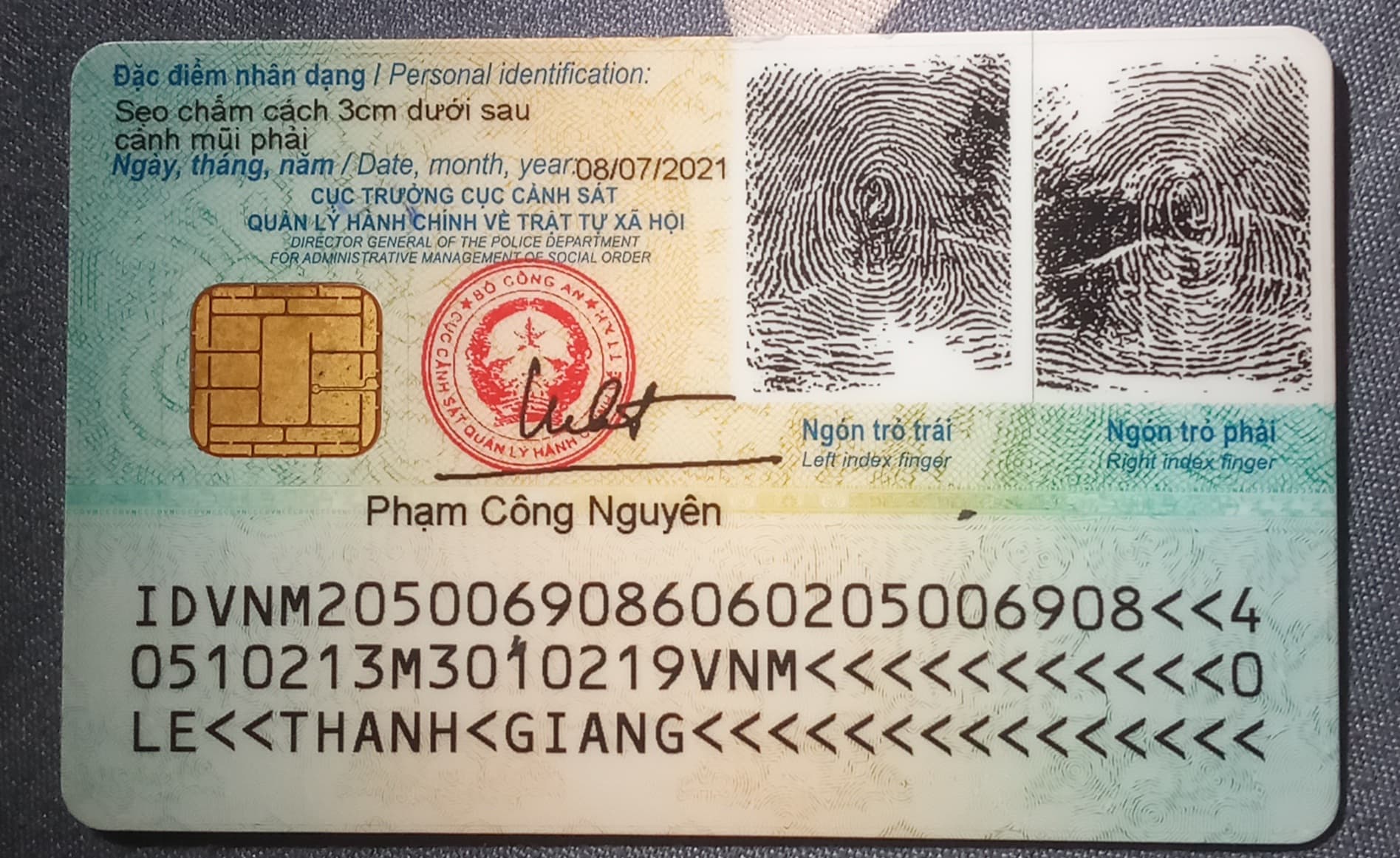 Rơi ví/ giấy tờ Lê Thanh Giảng 2005 , rơi ở TPHCM