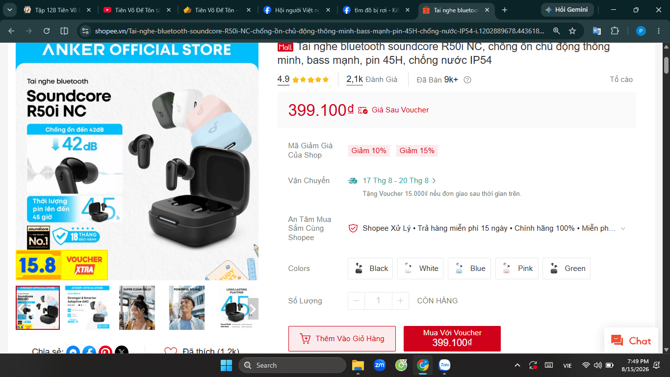 Em làm rơi cái tai nghe này ở đoạn cầu Sen đi xuống Bảo Đài ở Bắc Giang, mọi người có ai nhặt được