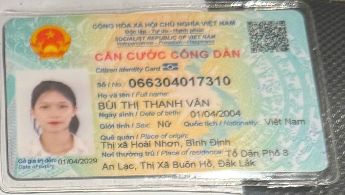 Dạ e cần tìm căn cước tên Bùi Thị Thanh Vân. 