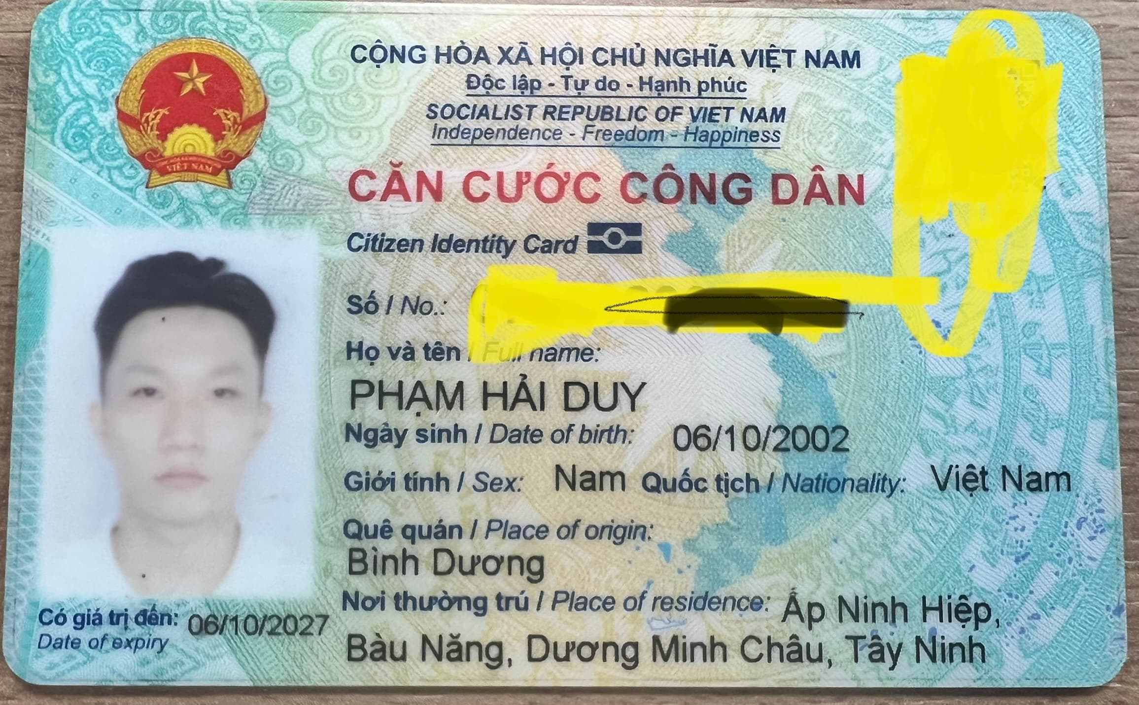Rơi ví nâu giấy tờ tuỳ thân Phạm Hải Duy 2002 ở Hồ Chí Minh - Tây Ninh 