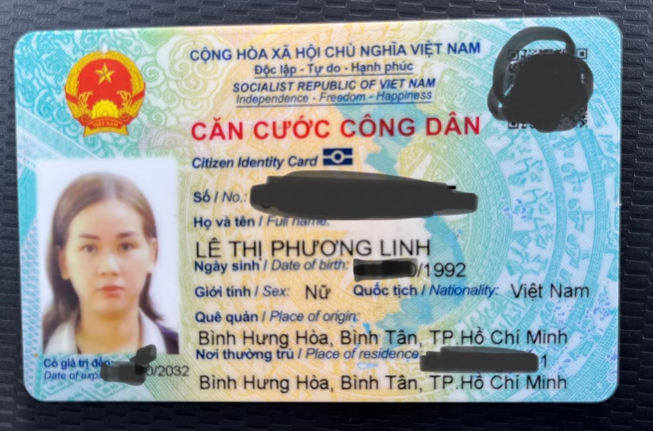 Giấy tờ tên Lê Thị Phương Linh 1992 rơi ở Tân kì Tân Quý, phường Bình Hưng Hoà, TPHCM