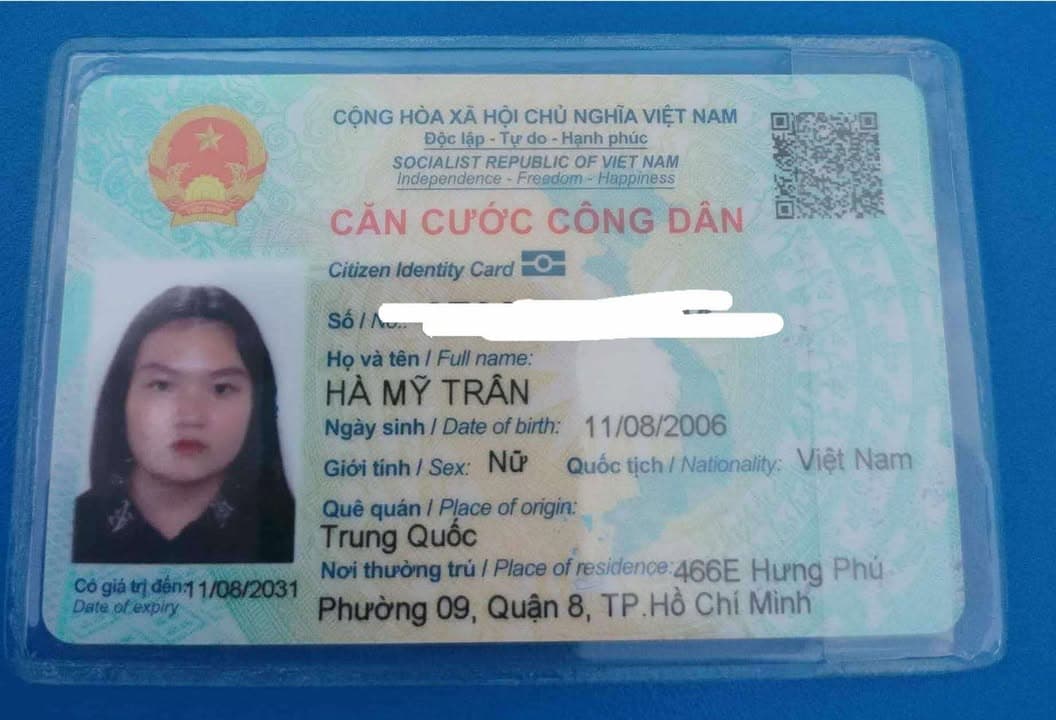 Rơi ví/giấy tờ Hà Mỹ Trân và Hà Thanh Sang và Phan Trần Diễm Tuyền
