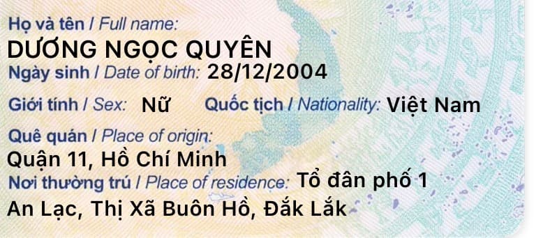 Tôi có làm rơi bóp có giấy tờ cá nhân mang tên DƯƠNG NGỌC QUYÊN 