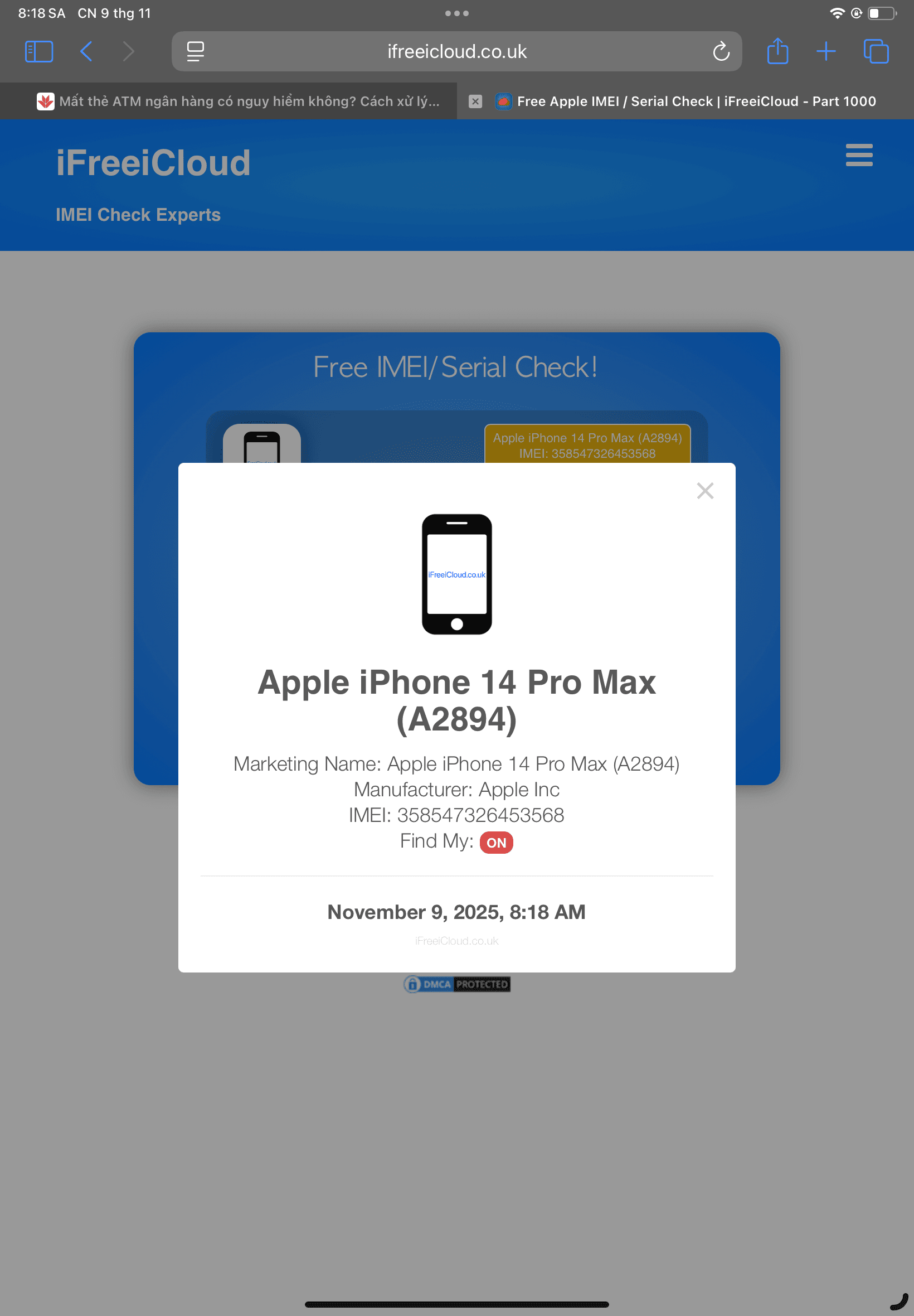 Mất điện thoại 14 prm 128g đen
