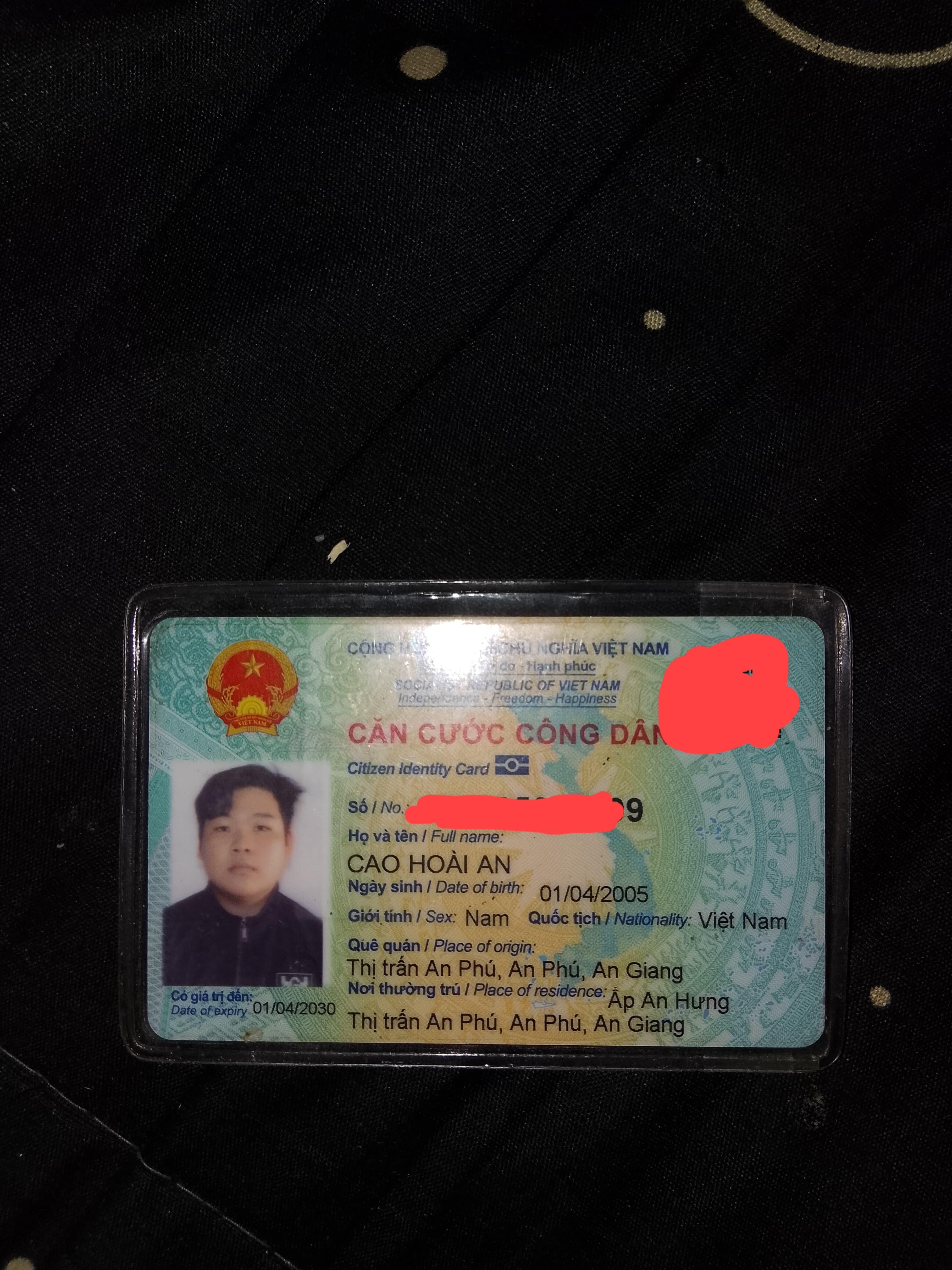 Tìm ví bị rơi ở Nhà Bè có giấy tờ tên Cao Hoài An 2005 