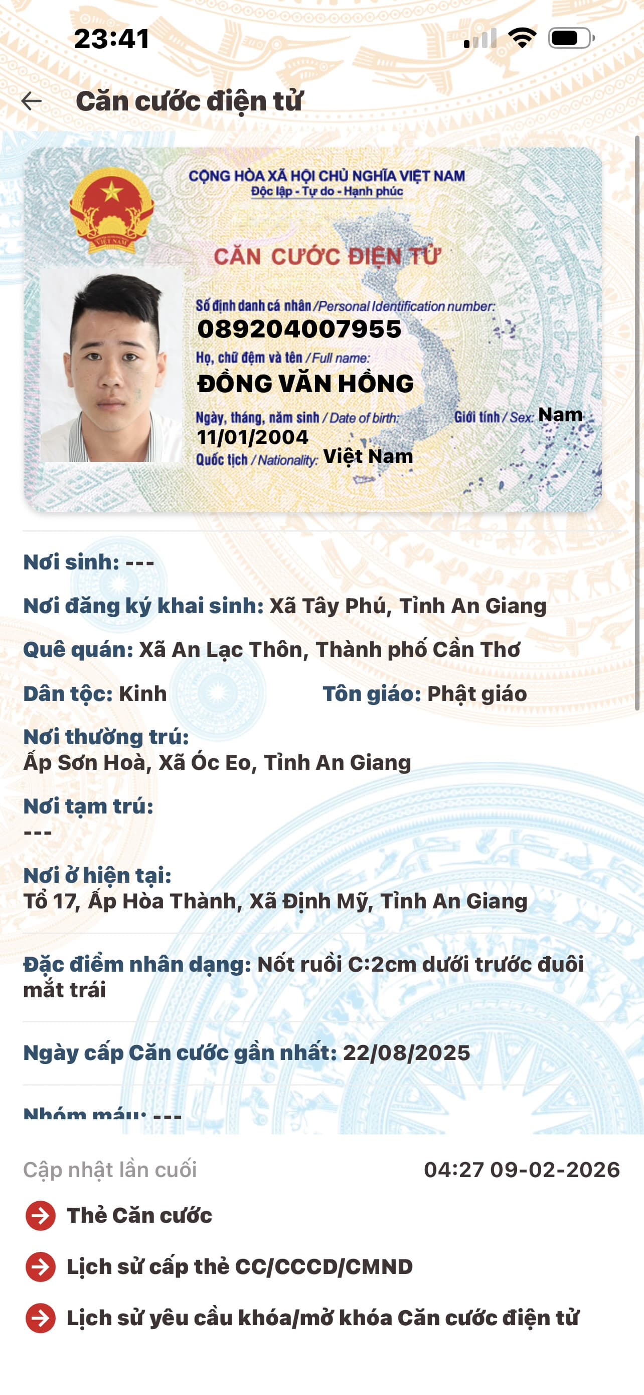 Rơi ví , giấy tờ tuỳ thân cavet xe đồng văn hồng 2004 rơi ở óc eo ngày 30 tháng 4