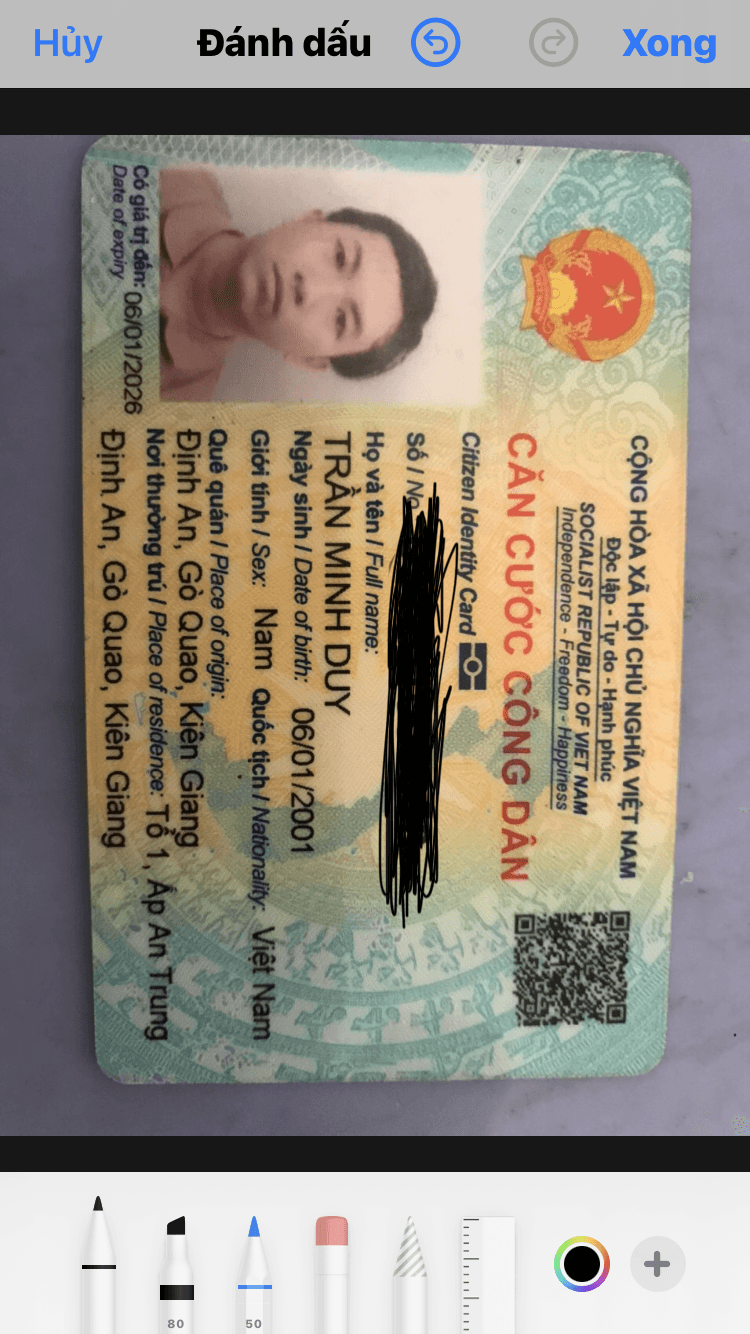 Rơi ví/ giấy tờ tuỳ thân Trần Minh Duy 2001 rơi ở Gò Công 