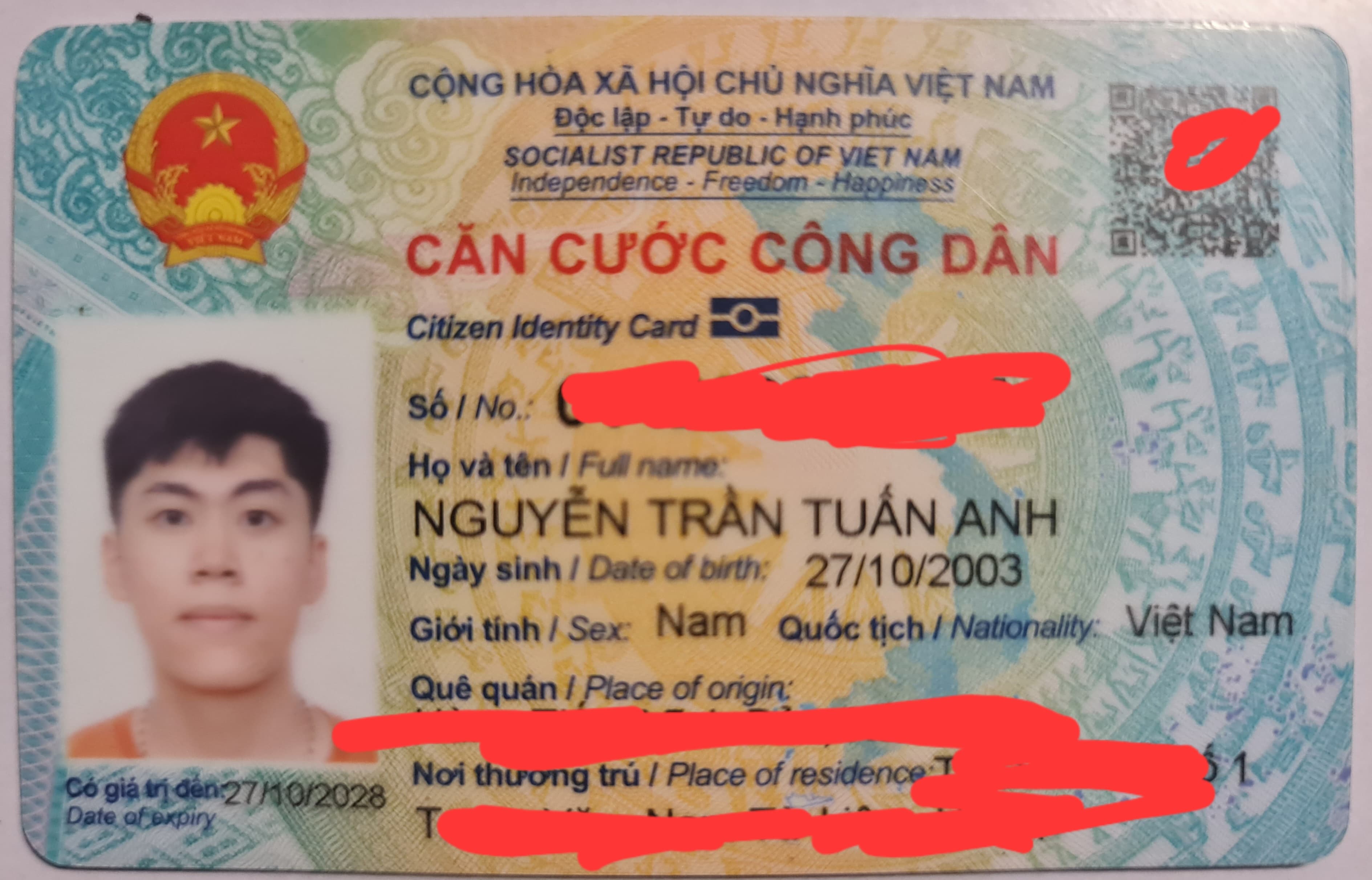 Rơi ví có CCCD tên Nguyễn Trần Tuấn Anh 2003