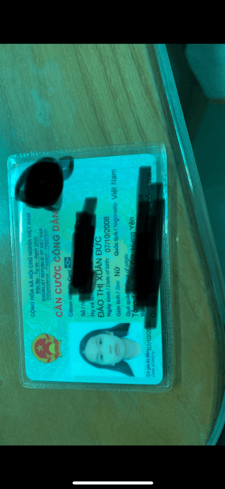 Rơi cccd tên Đào Thị Xuân Đức