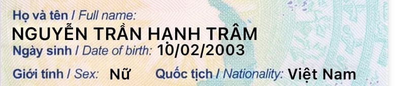Em rơi ví gồm một ít tiền và giấy tờ tuỳ thân, cccd Nguyễn Trần Hạnh Trâm 2003, rơi ở Bến Lức