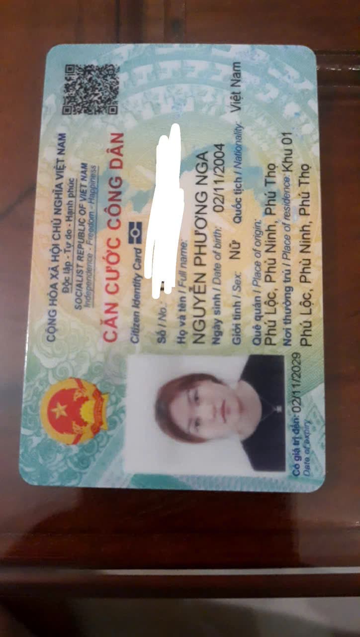 Rơi CCCD NGUYEN PHUONG NGA 2004 rơi ở tà xùa sơn la
