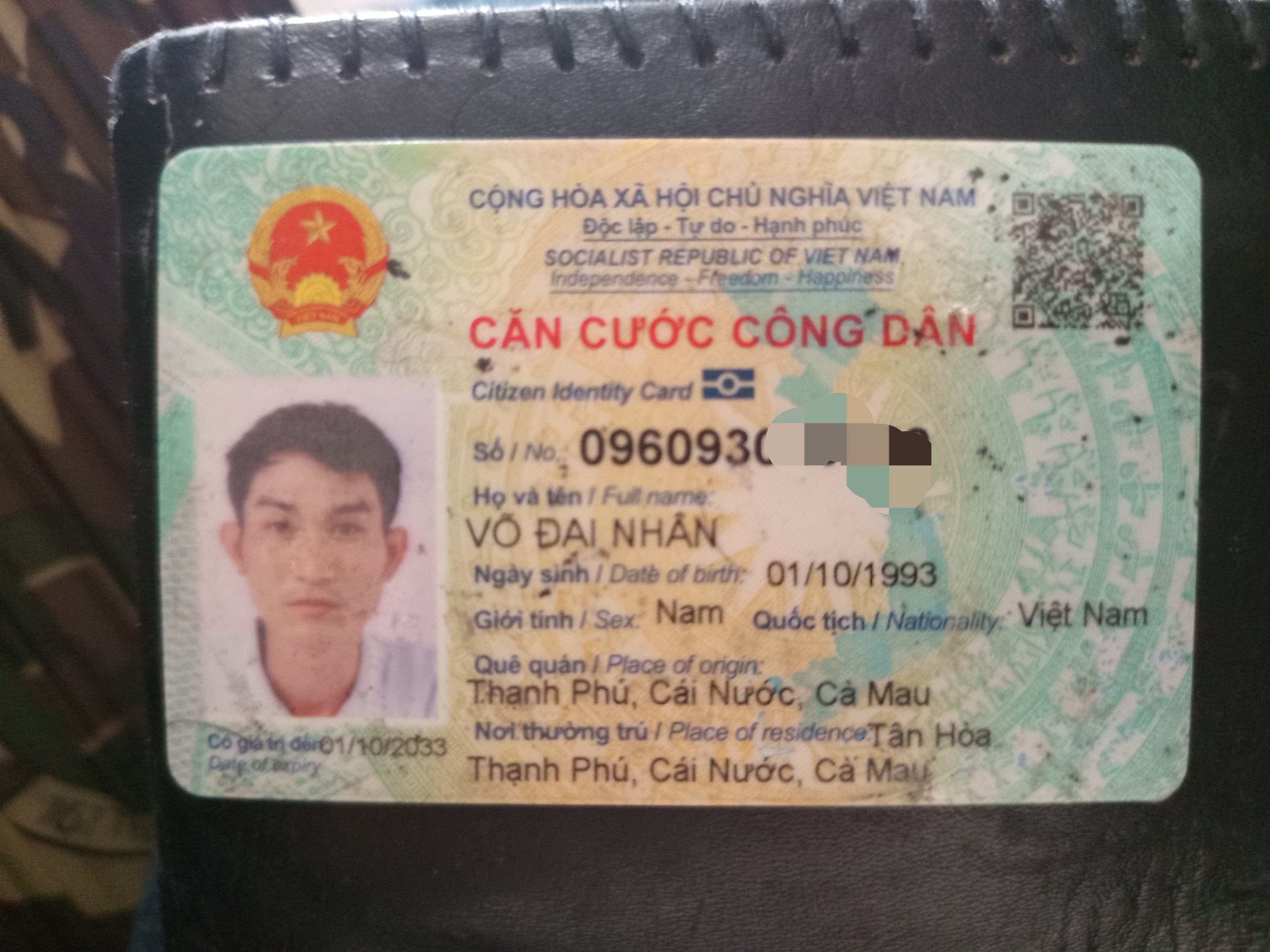 Tôi có đánh rơi Bóp (Ví) tên Võ Đại Nhân Sn1993 ở cà mau