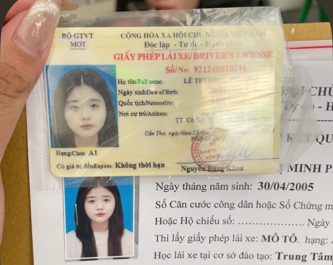  em cần tìm bóp tiền trong đó có cccd, bằng lái xe Lê Thị Minh Phương 2005 ở Cần Thơ tới Đà Lạt