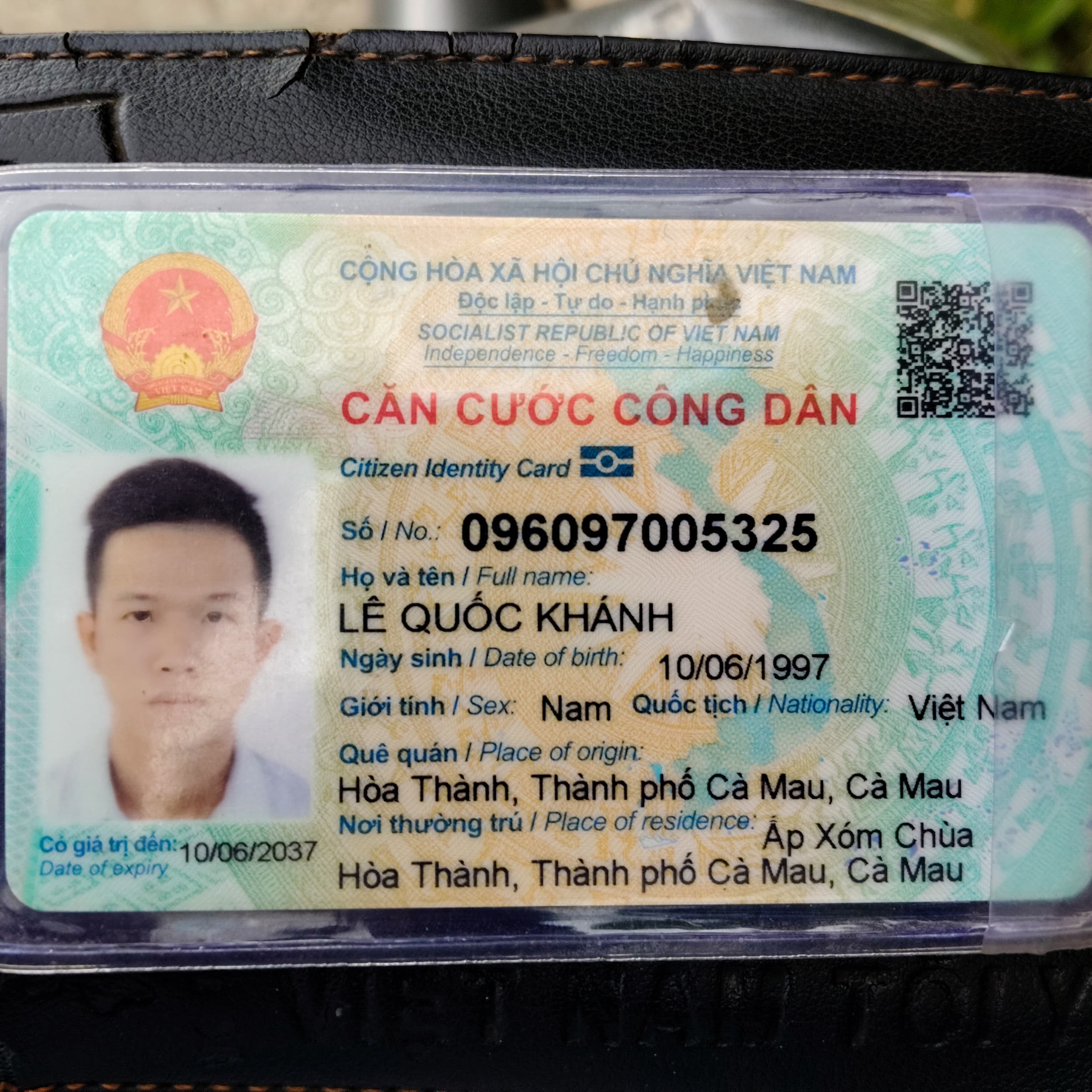 Rơi cặp CCCD Lê Quốc Khánh 1997 rơi ở Xã Thanh Tùng, tỉnh Cà Mau