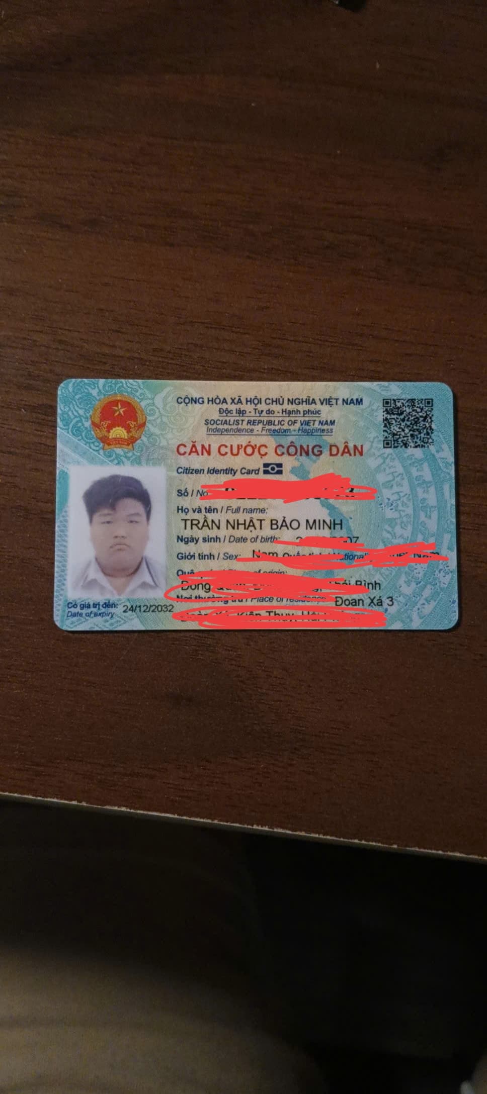 Rơi ví chứa giấy tờ tùy thân Trần Nhật Bảo Minh 2007 rơi ở Hà Nội