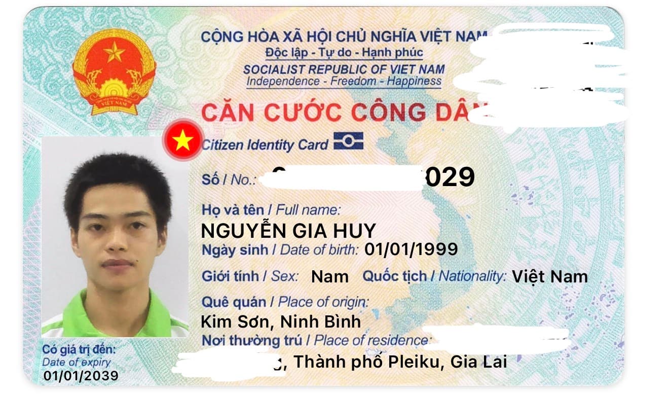 Tìm ví giấy tờ thất lạc tên Nguyễn Gia Huy -1999