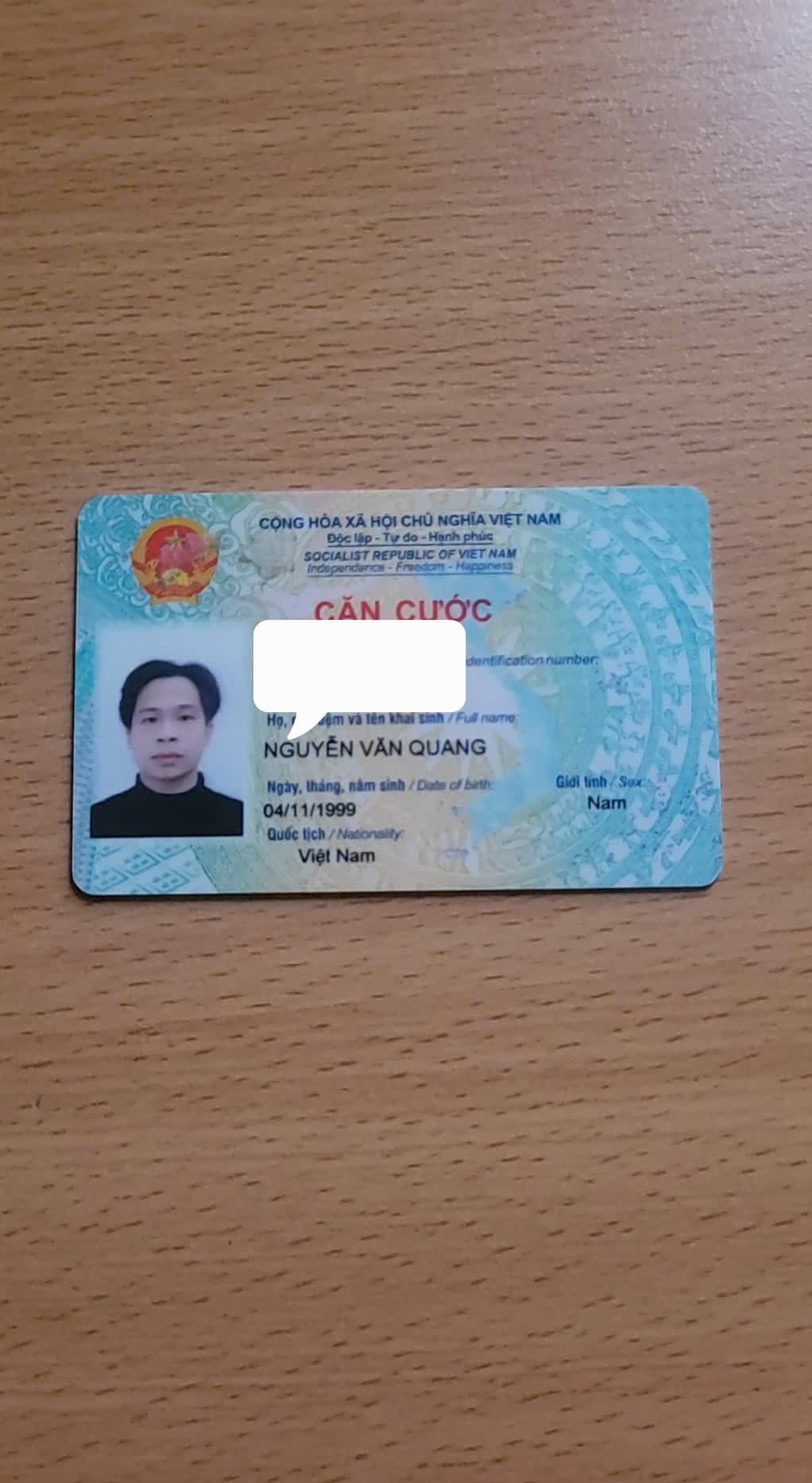 Rơi ví giấy tờ Nguyễn Văn Quang
