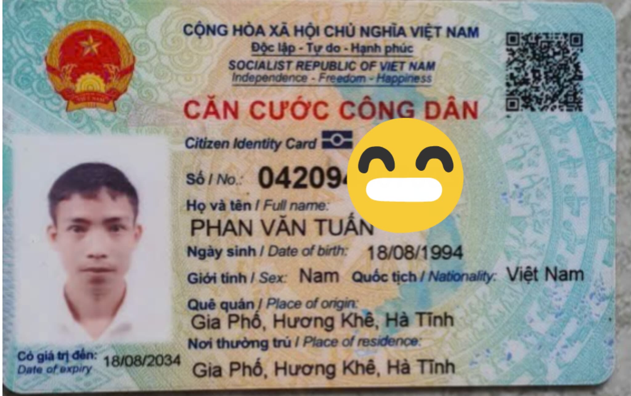 Rơi ví,cccd,bằng lái xe,giấy tờ xe máy giấy tờ tùy thân:phan văn tuấn 1994 ở hương khê hà tĩnh
