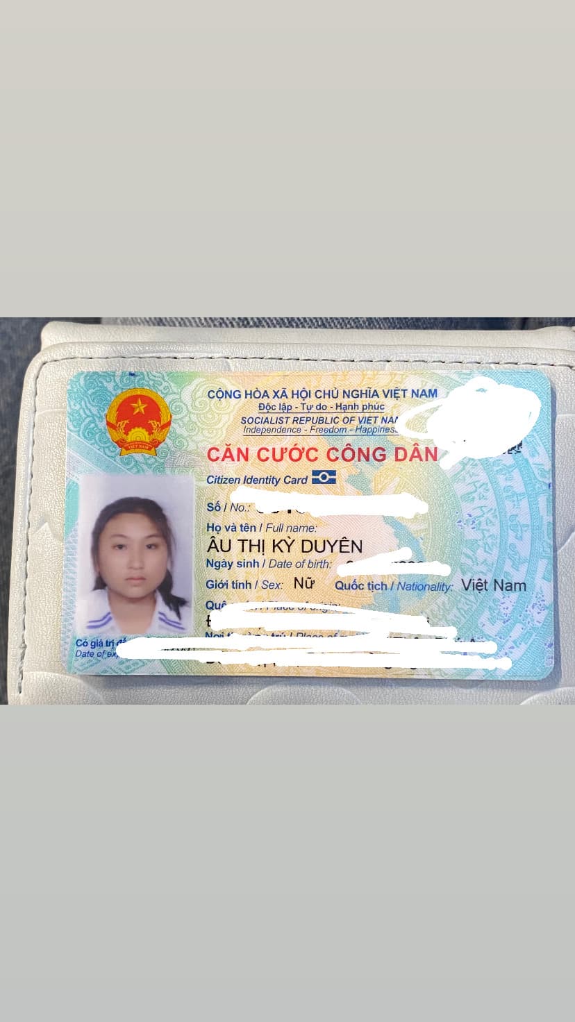 Rơi ví giấy tờ tuỳ thân Âu Thị Kỳ Duyên 2006 rơi ở đoạn cầu Ba Son đến Nguyễn Gia Trí Bình Thạnh