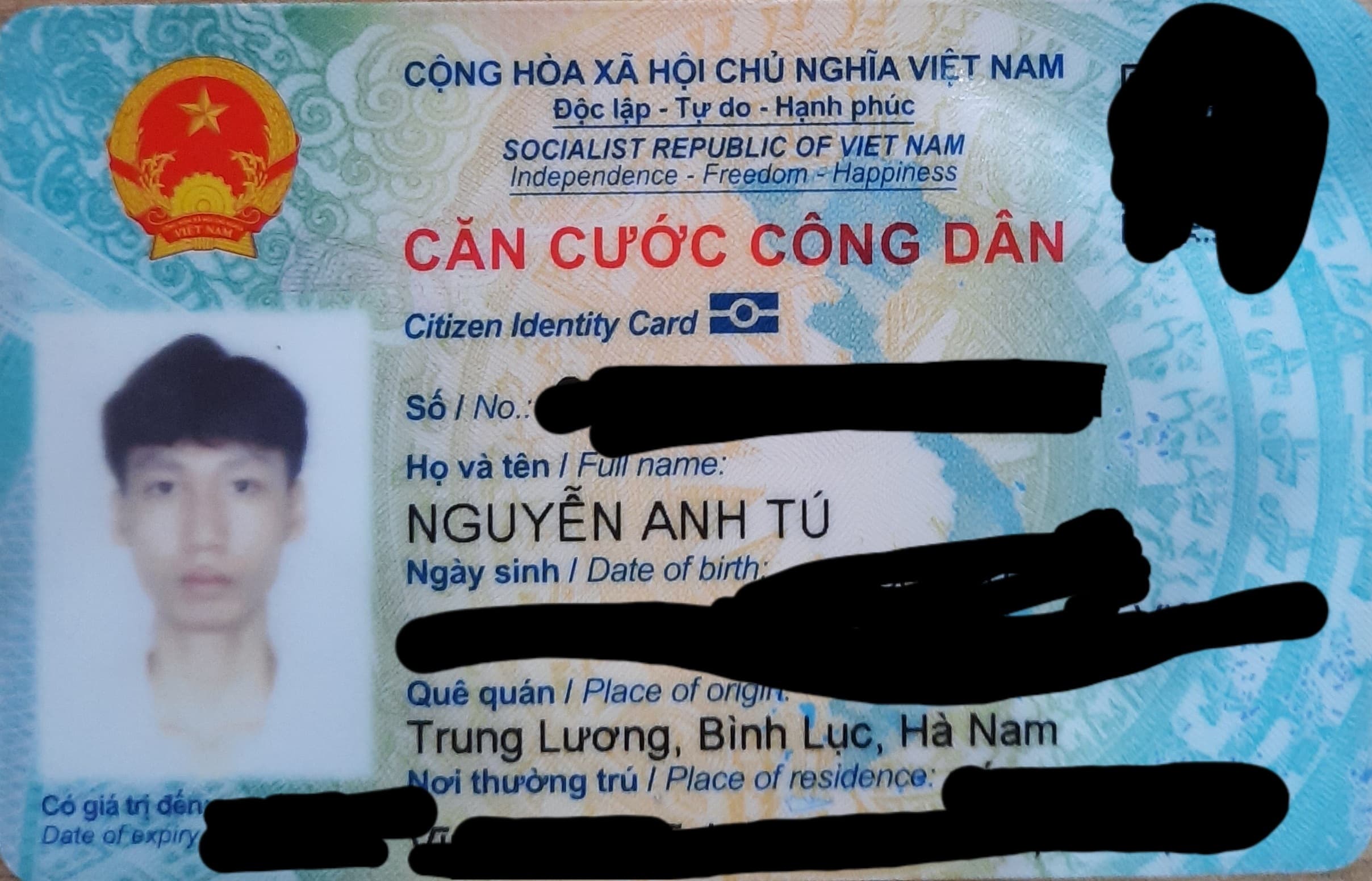 Rơi ví/ giấy tờ tùy thân Nguyễn Anh Tú 2003 rơi ở Hà Nội (hoặc có thể ở công viên Vĩnh Hằng)