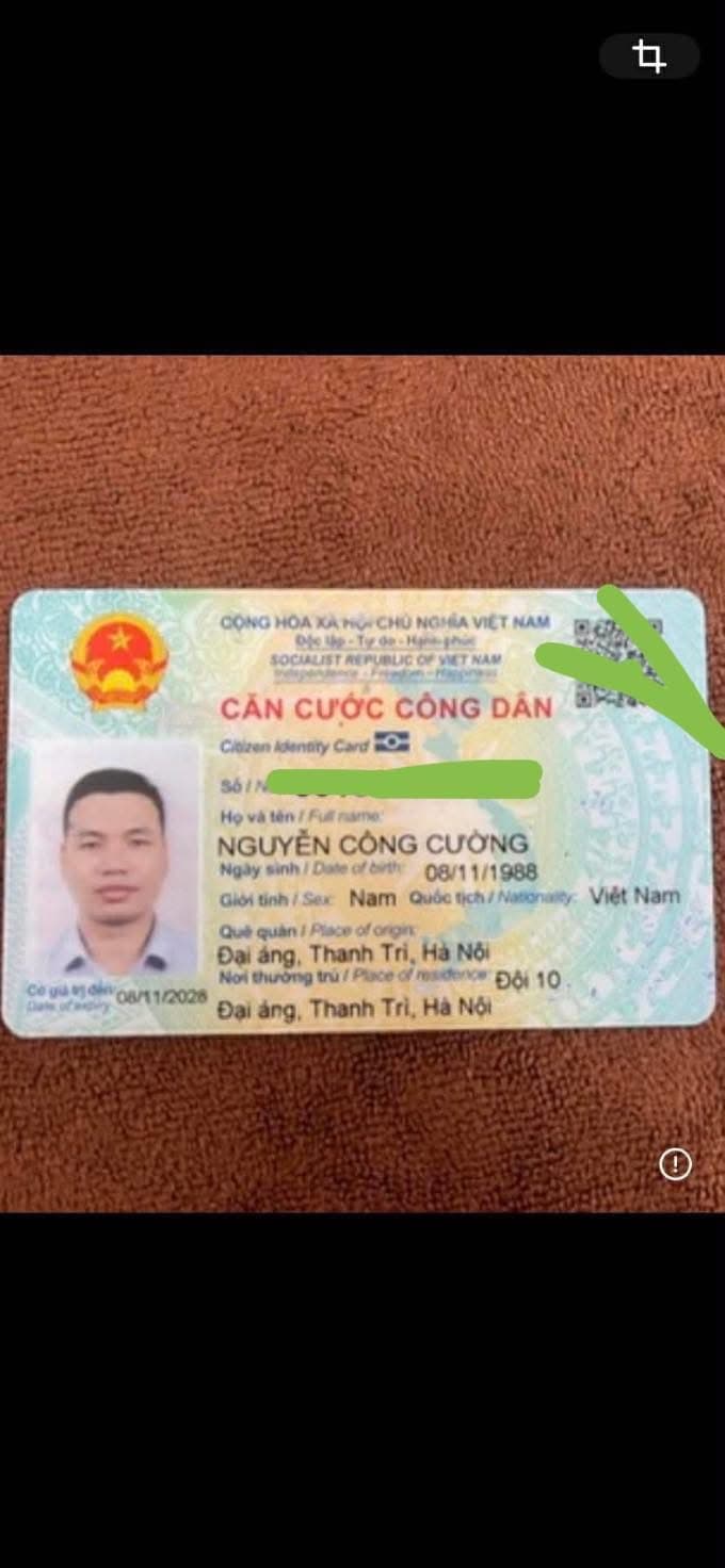E có rơi ví có tên Nguyễn Công Cường sn 1988 rơi ở Đền Lừ
