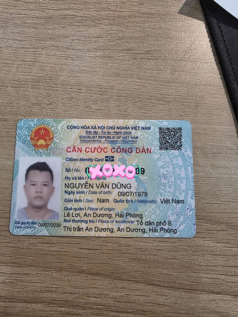 Rơi ví/ giấy tờ tùy thân Nguyễn Văn Dũng 1979 rơi ở Hải Phòng