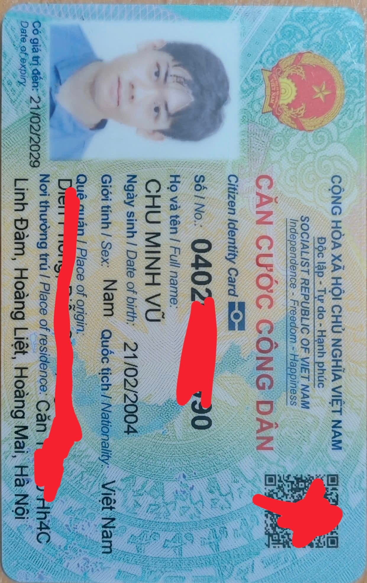 Tìm ví, Chu Minh Vũ 2004 dọc Nguyễn Xiển(Toà án đến nguyễn trãi)