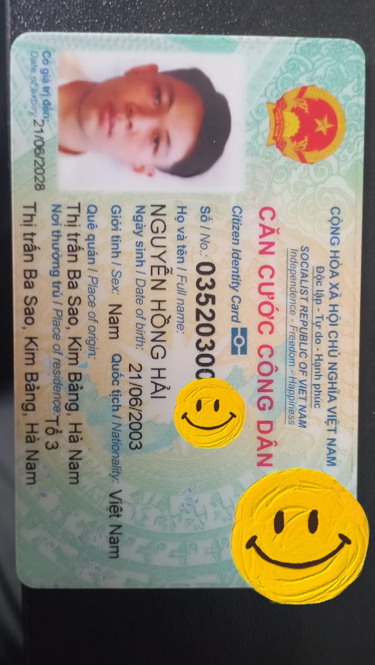 Rơi ví gồm các giấy tờ tùy thân Nguyễn Hồng Hải rơi ở Hà Nội