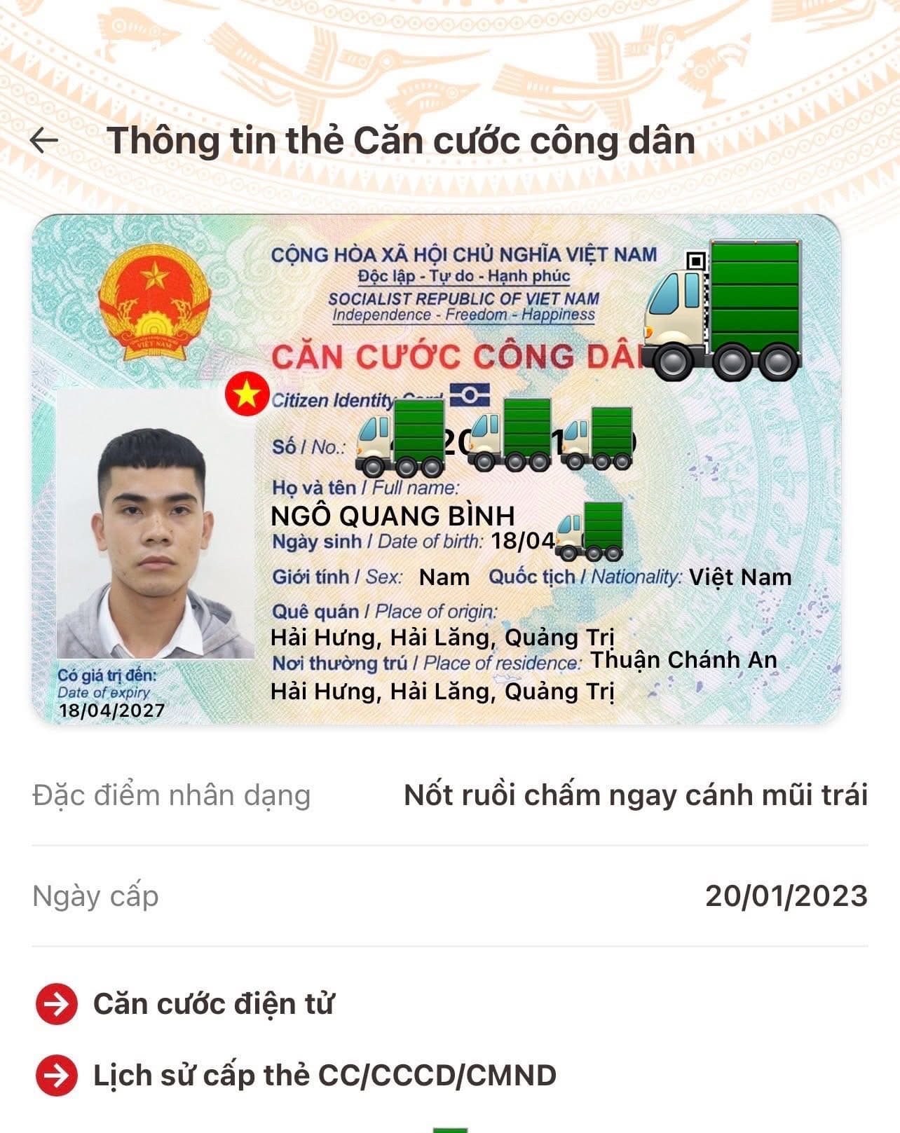 Rơi ví/giấy tờ tùy thân Ngô Quang Bình 2002 rơi ở Sài Gòn