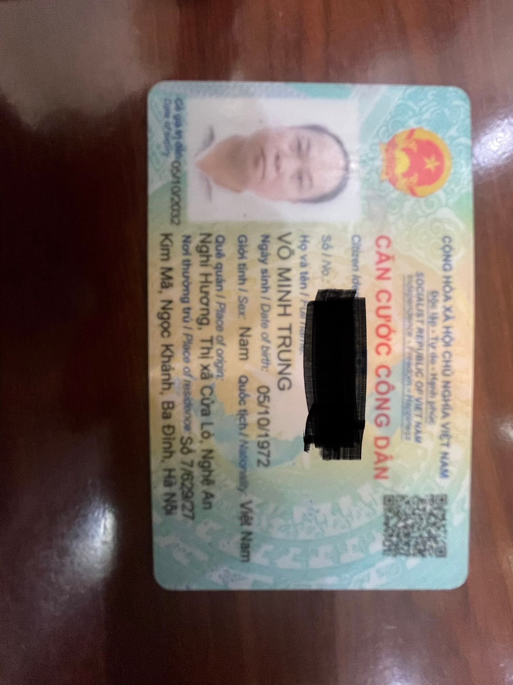 Rơi ví, giấy tờ tùy thân Võ Minh Trung ở Hà Nội